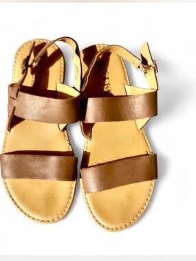 Kork-Ease Women's Ankle-strap Brown leather Sandals Sz 7M